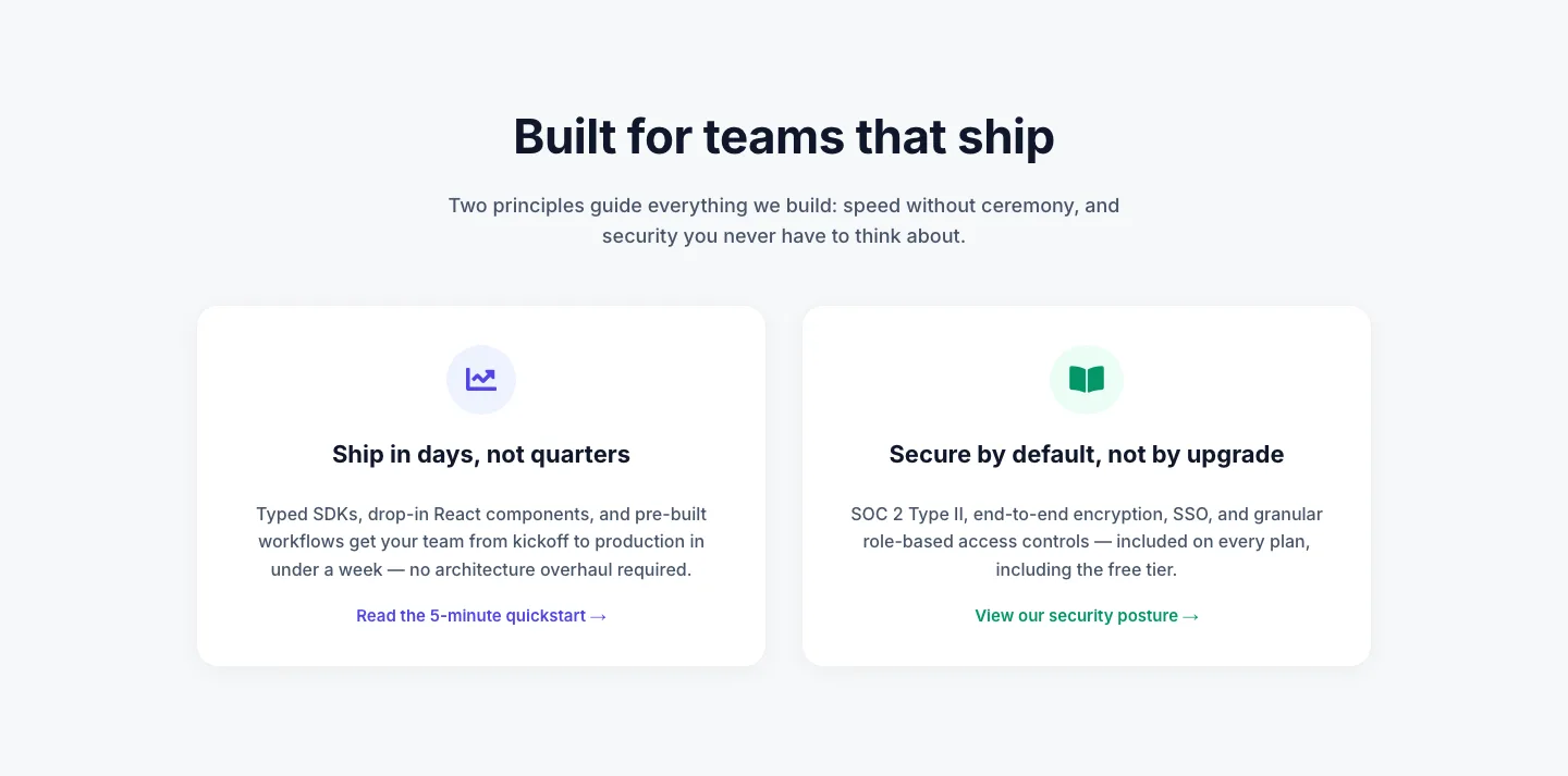 Minimal SaaS 2-Up Cards with Circular Icon Badges — Divi 5 Layout — SaaS Cards layout built with Divi 5