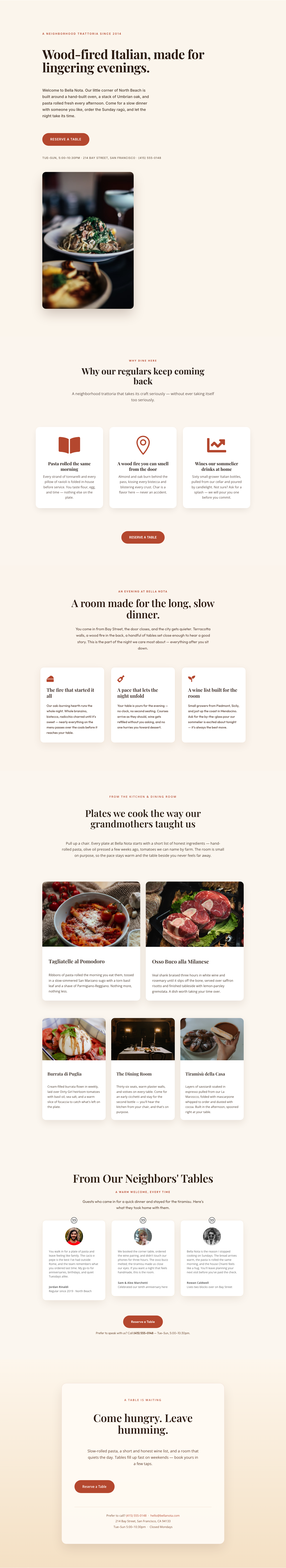 Bella Nota — Elegant Restaurant Home Page for Divi 5 — desktop preview