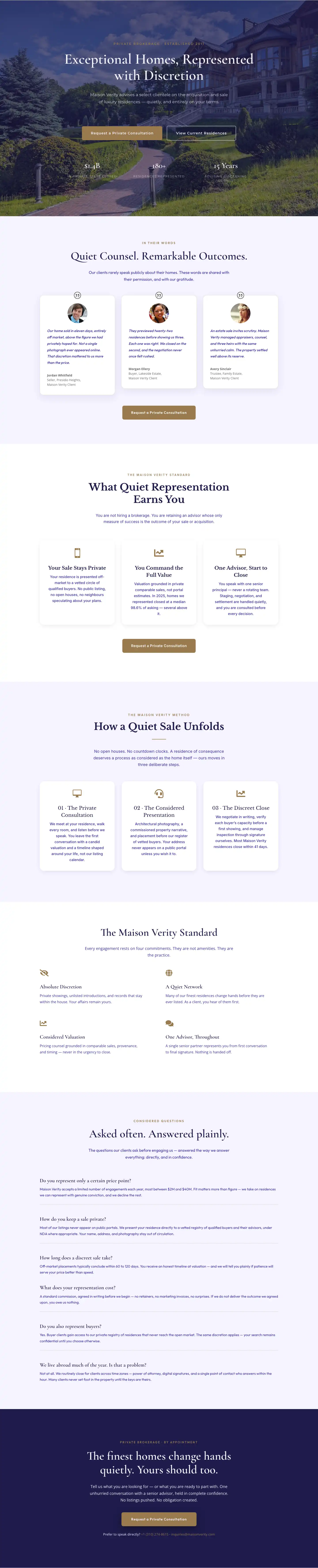 Elegant Luxury Real Estate Landing Page — Divi 5 Layout