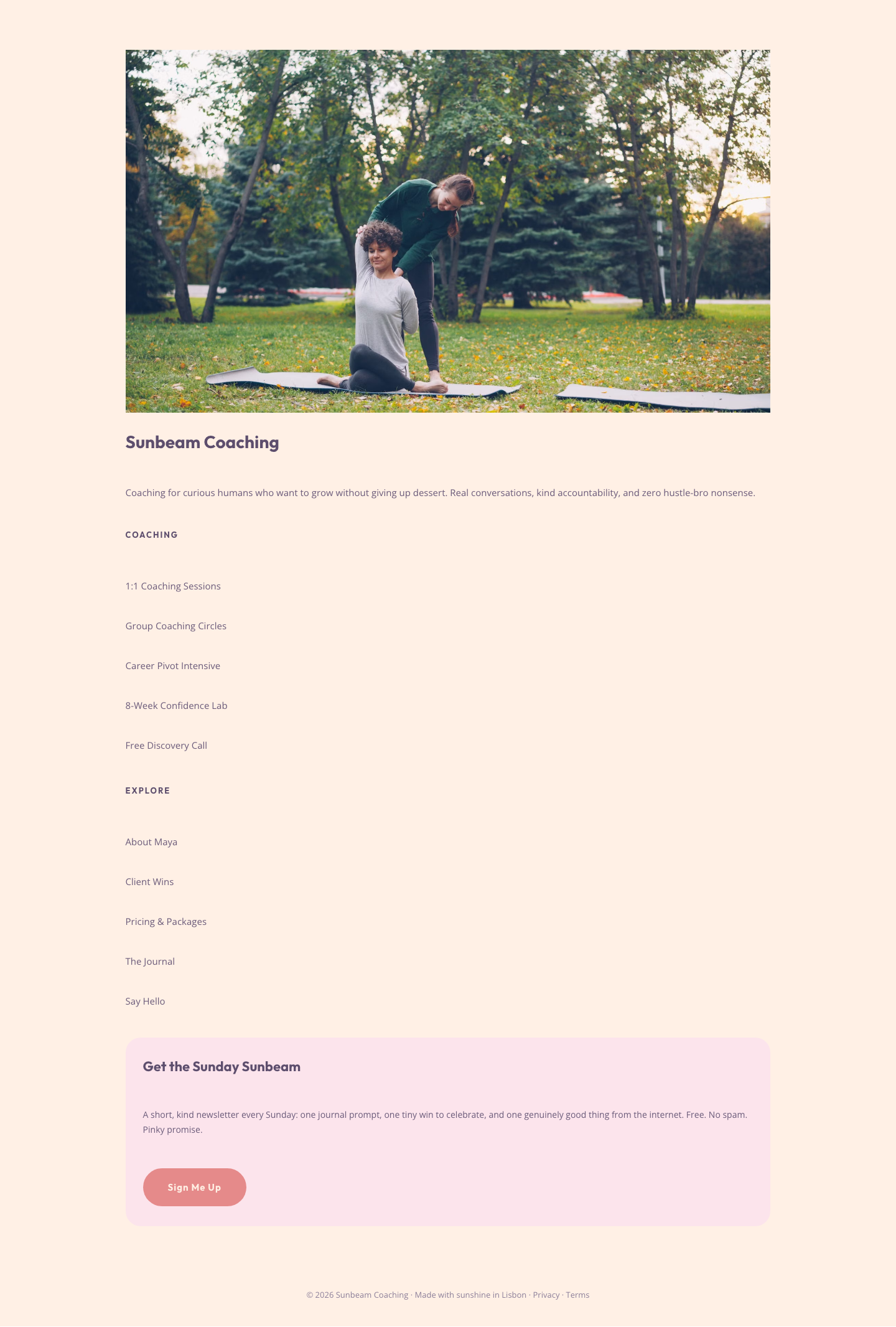 Playful Pastel Coaching Footer — Free Divi 5 Layout — desktop preview
