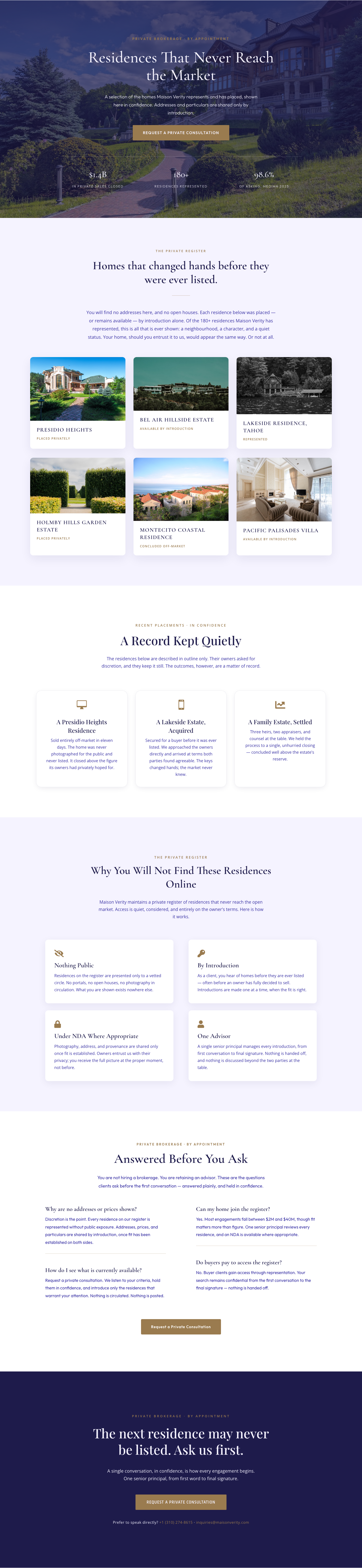 Maison Verity — Elegant Real Estate Residences Page for Divi 5 — desktop preview