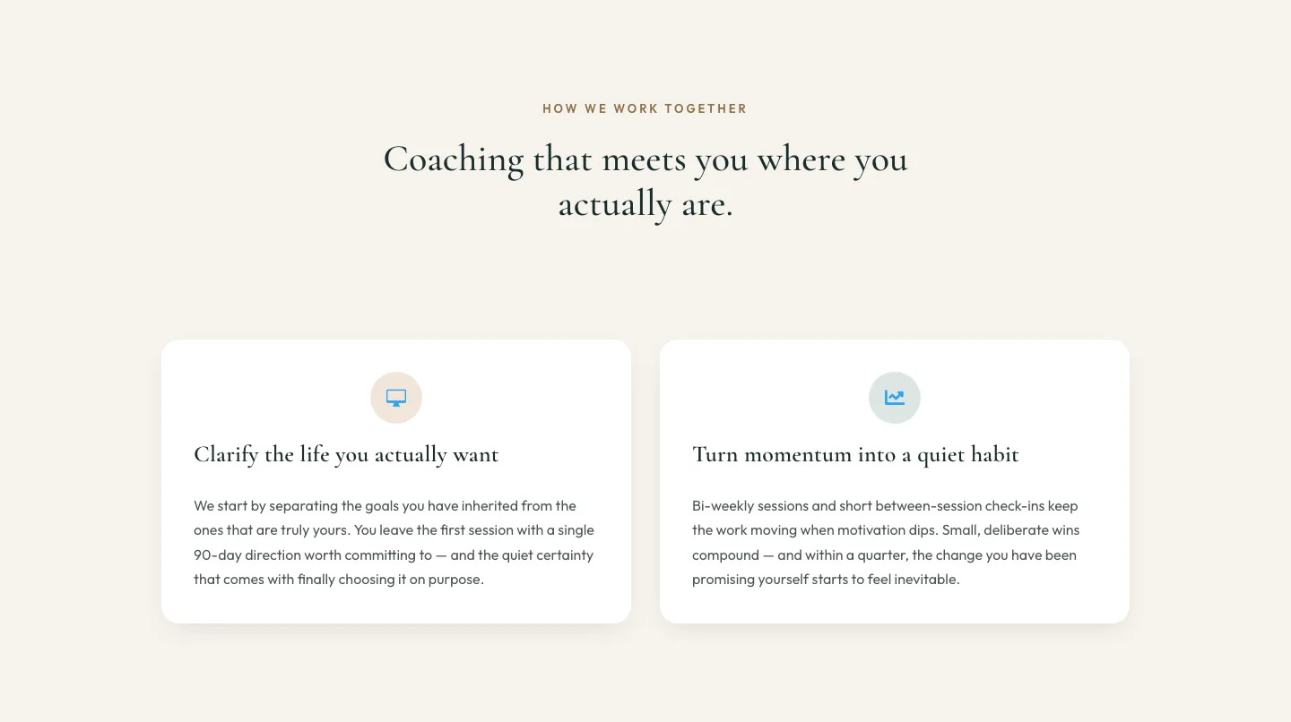 Elegant Coaching Cards Layout for Divi 5 — Coaching Cards layout built with Divi 5