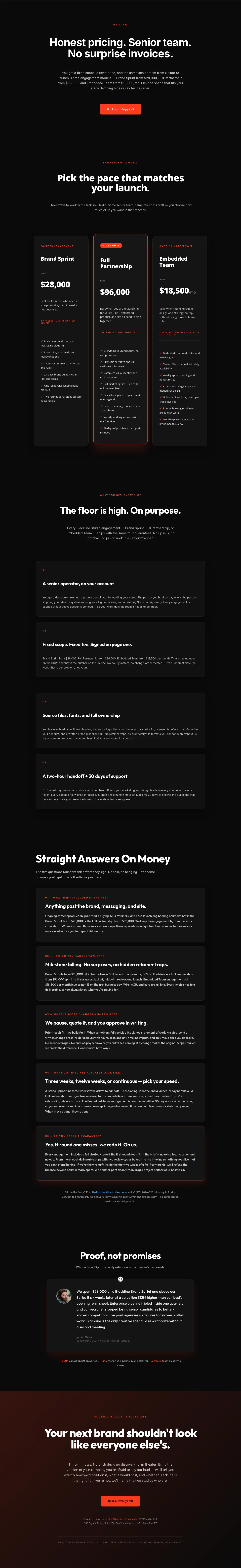 Bold Agency Pricing Page — Blackline Studio Divi 5 Layout — Agency Pricing layout built with Divi 5