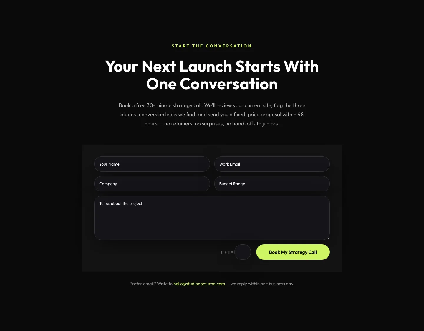 Dark Agency Contact Form — Book a Strategy Call Divi 5 Layout — Agency Contact layout built with Divi 5