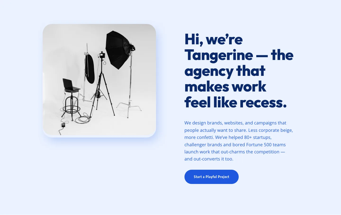 Playful Agency Hero Section for Divi 5 — Image Left Layout — Agency Hero layout built with Divi 5