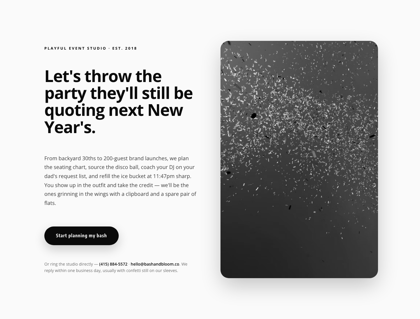 Playful Events CTA Layout for Divi 5 — Bash & Bloom — desktop preview