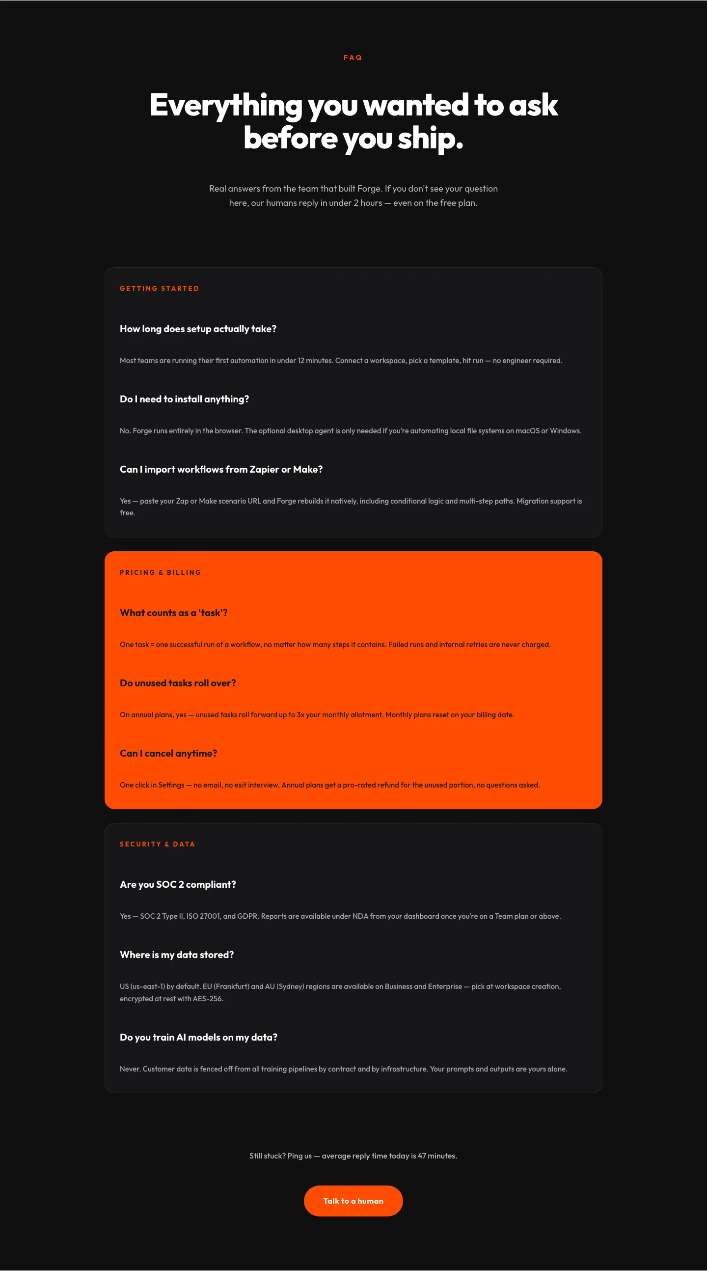 Bold SaaS FAQ Section for Divi 5 — Categorized Free Template — SaaS FAQ layout built with Divi 5