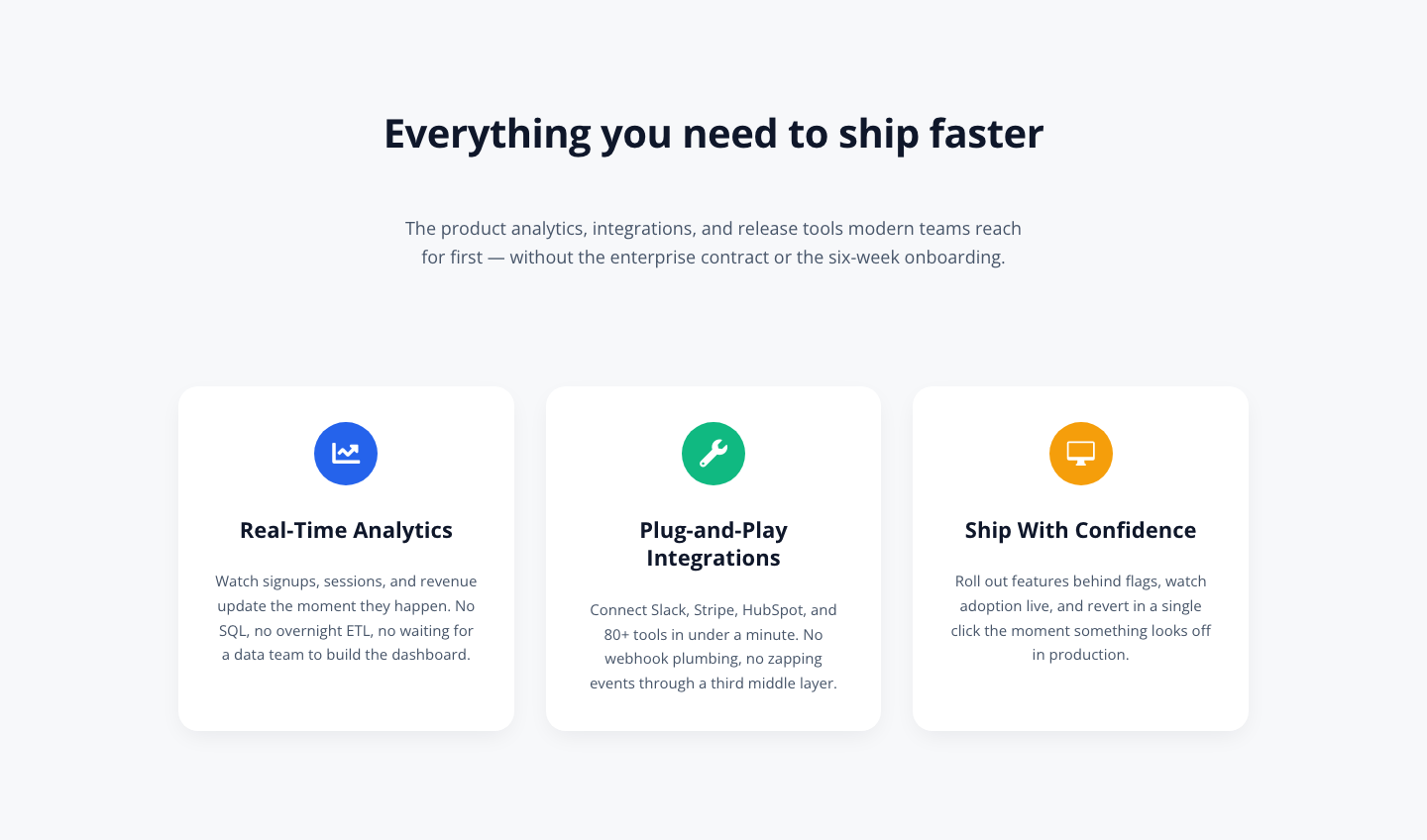 3-Column SaaS Feature Cards — Minimal Divi 5 Layout — desktop preview