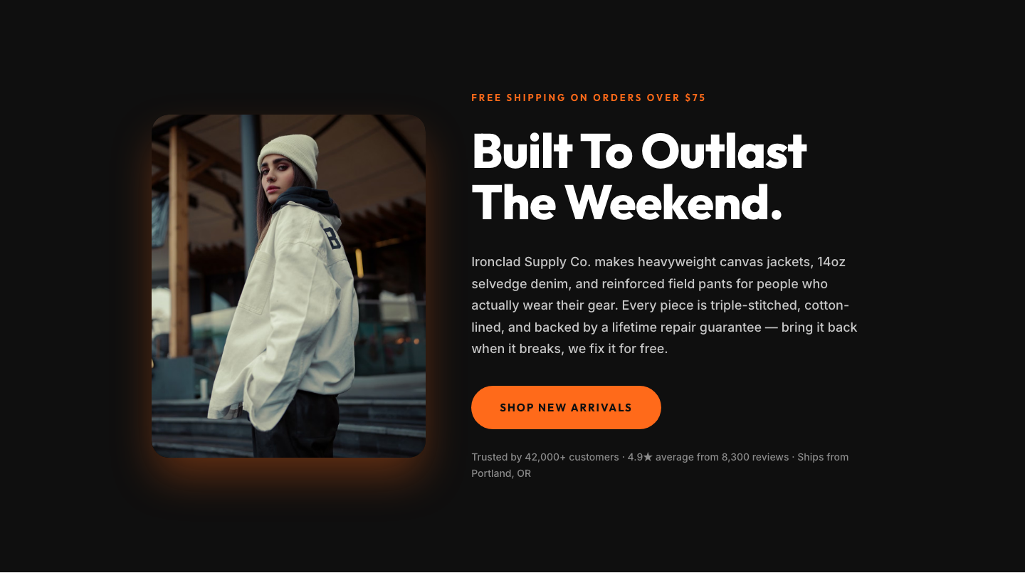 Bold Ecommerce Hero Layout for Divi 5 — Product Launch Section — desktop preview
