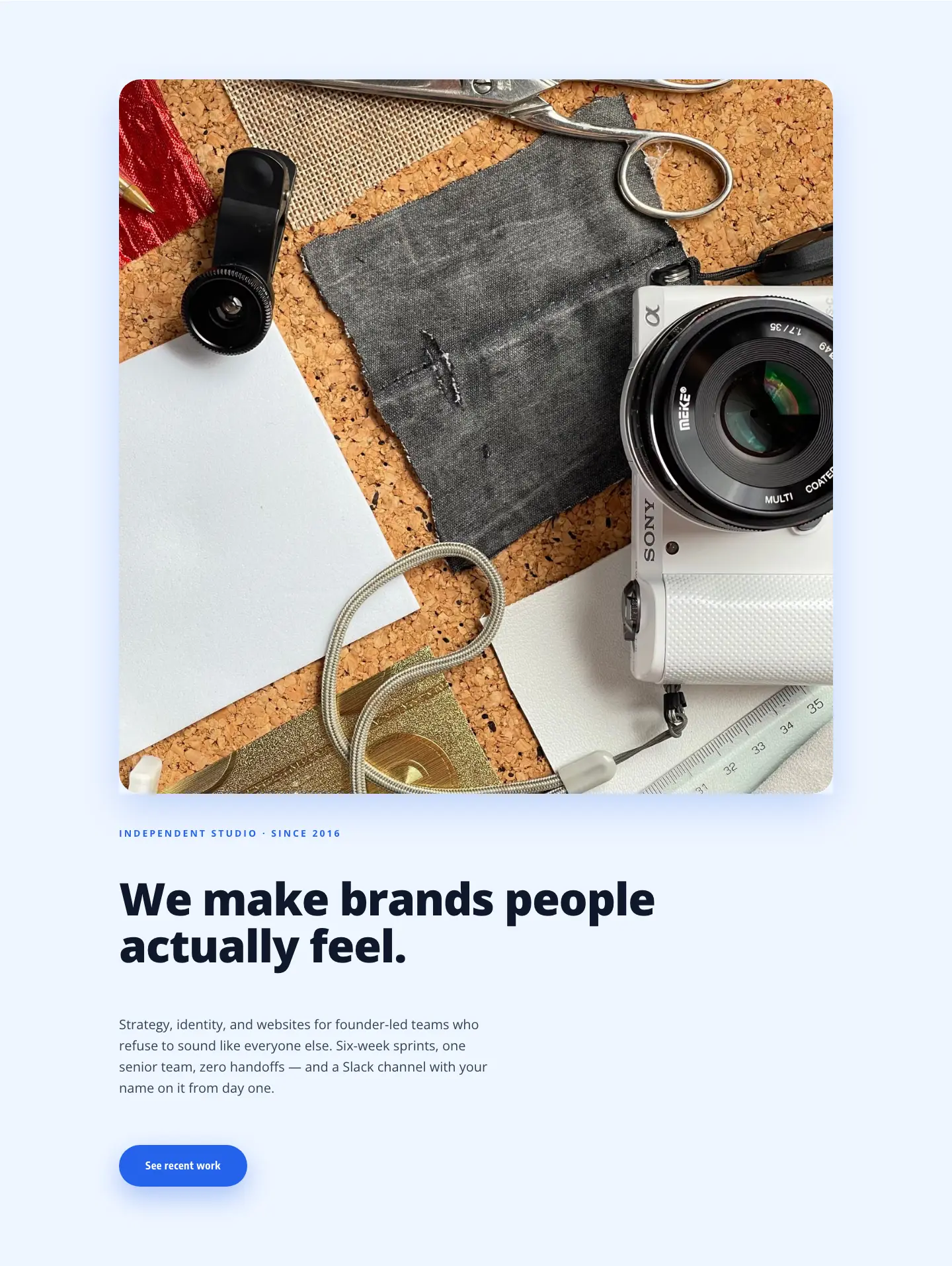 Playful Agency Hero Section for Divi 5 — Bold Studio Landing — Agency Hero layout built with Divi 5