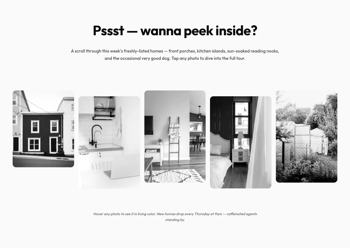 Playful Real Estate Listings Gallery — Divi 5 Layout — Real Estate Gallery layout built with Divi 5