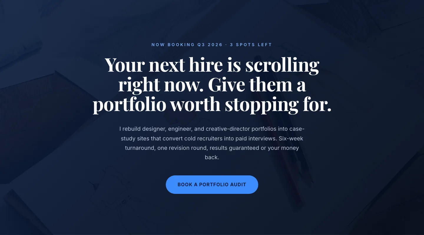 CTA — Portfolio Bold Blue — Portfolio CTA layout built with Divi 5