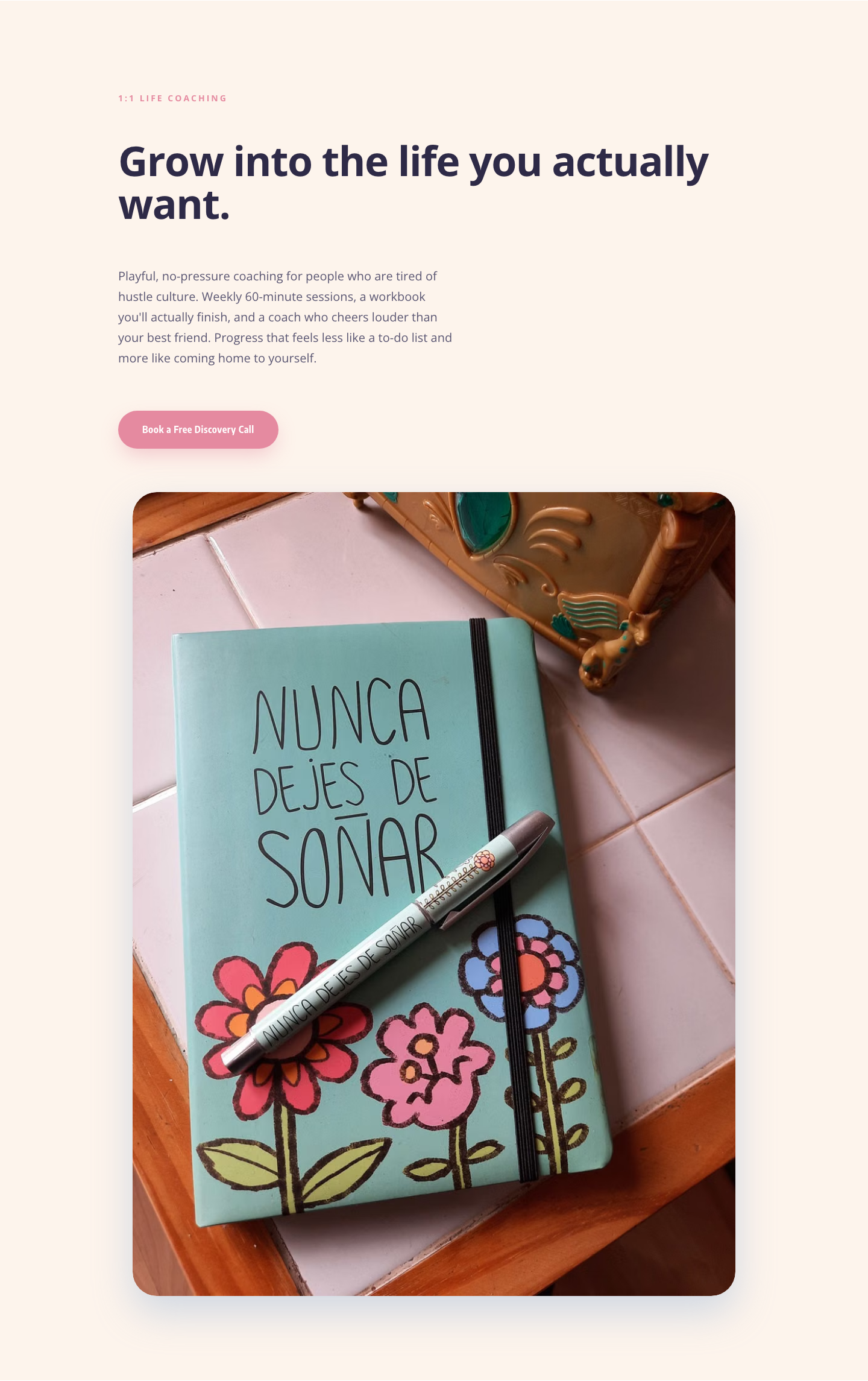 Playful Coaching Hero — Bloom Coaching | Divi 5 Layout — desktop preview