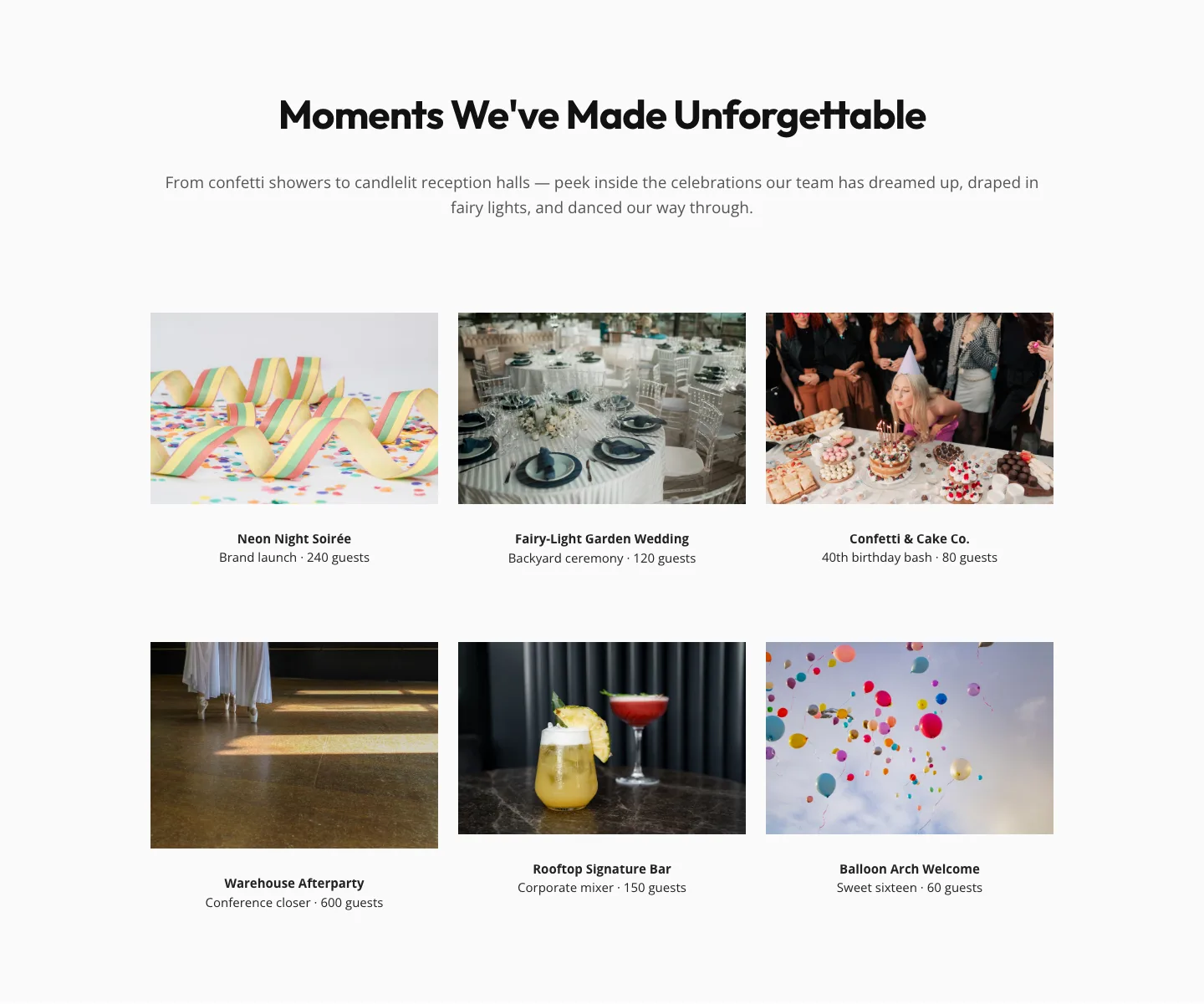 Playful Events Gallery Layout for Divi 5 — Free Download — Events Gallery layout built with Divi 5