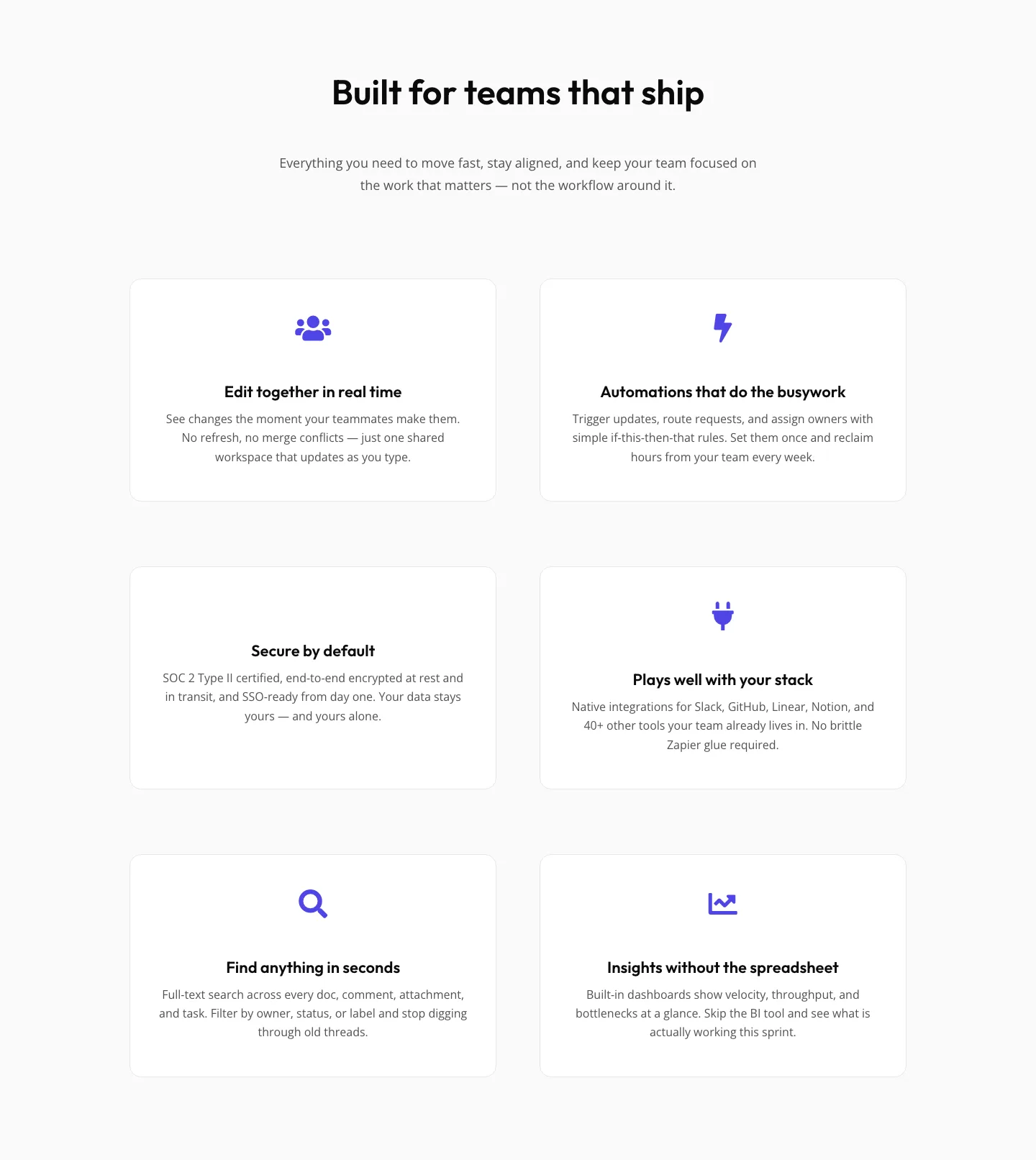 SaaS Features Section — Minimal Divi 5 Layout for Product Teams — SaaS Features layout built with Divi 5