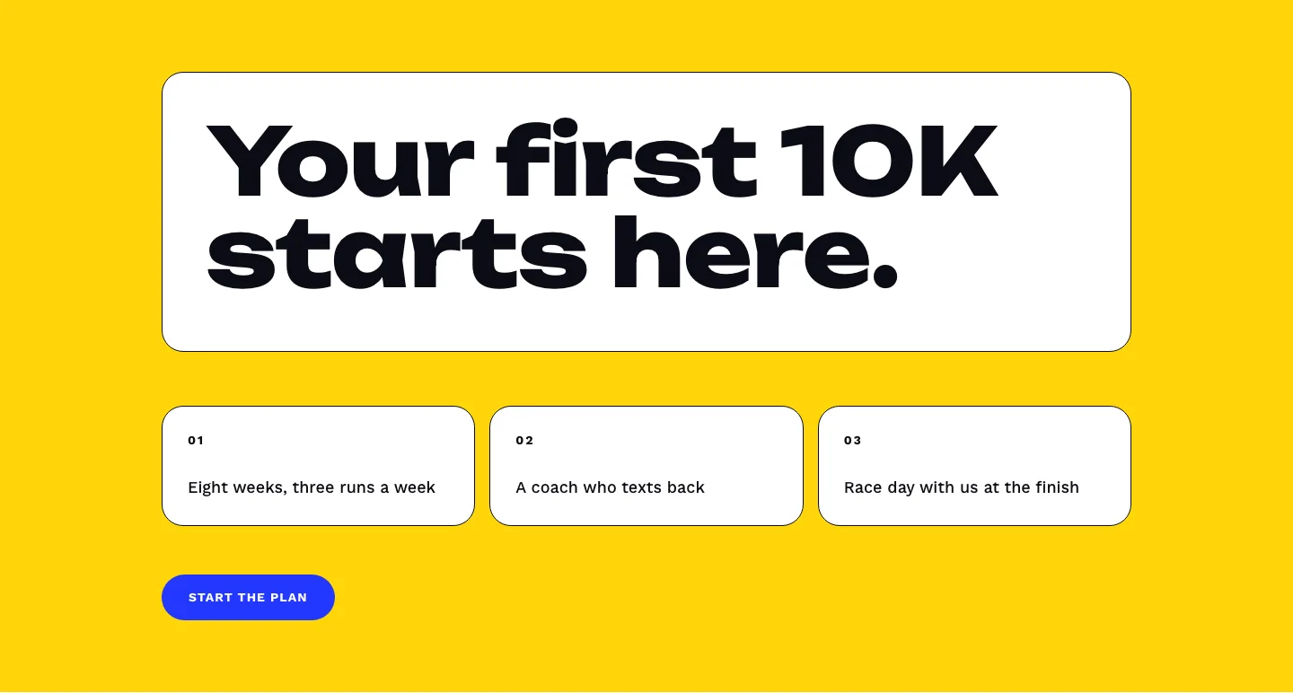 Bold First 10K Running Coach Hero Section for Divi 5: Fitness Bordered Cells, Fitness Hero layout built with Divi 5