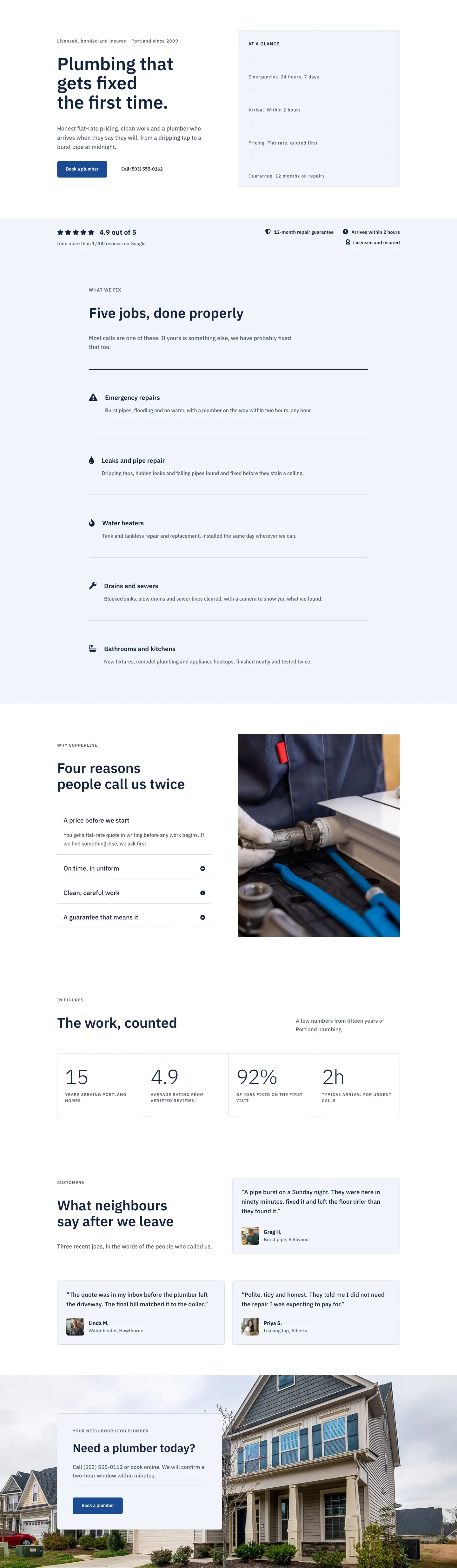 Copperline: Plumbing & Home Services Theme (6 Pages)