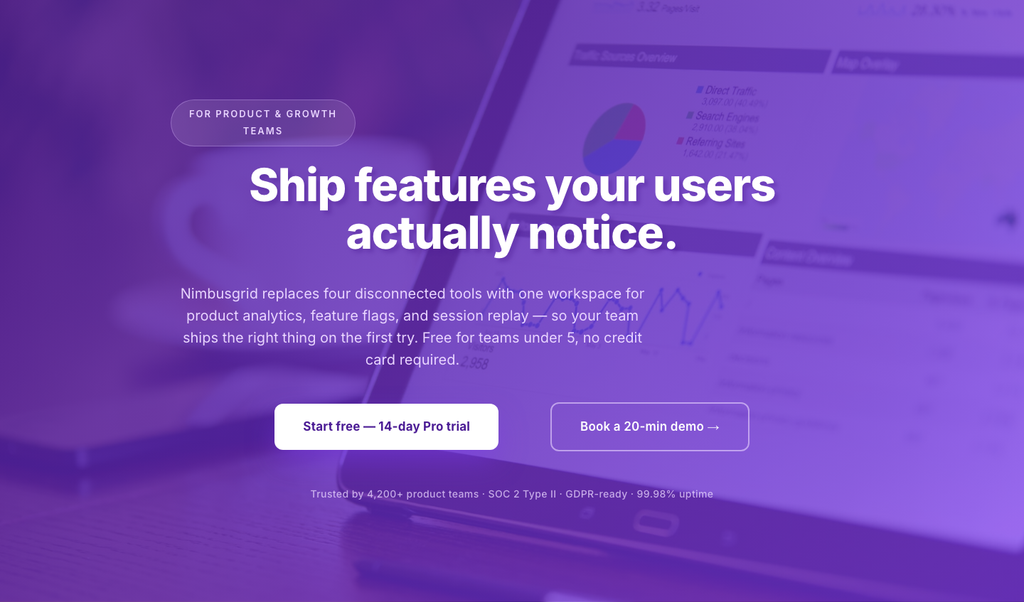 Bold Purple SaaS CTA Banner — Full-Bleed Divi 5 Layout — desktop preview