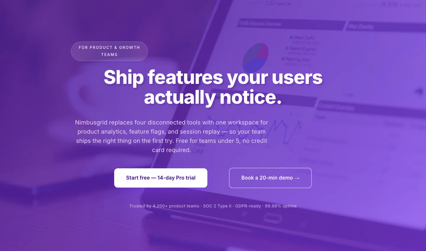 Bold Purple SaaS CTA Banner — Full-Bleed Divi 5 Layout — SaaS CTA layout built with Divi 5