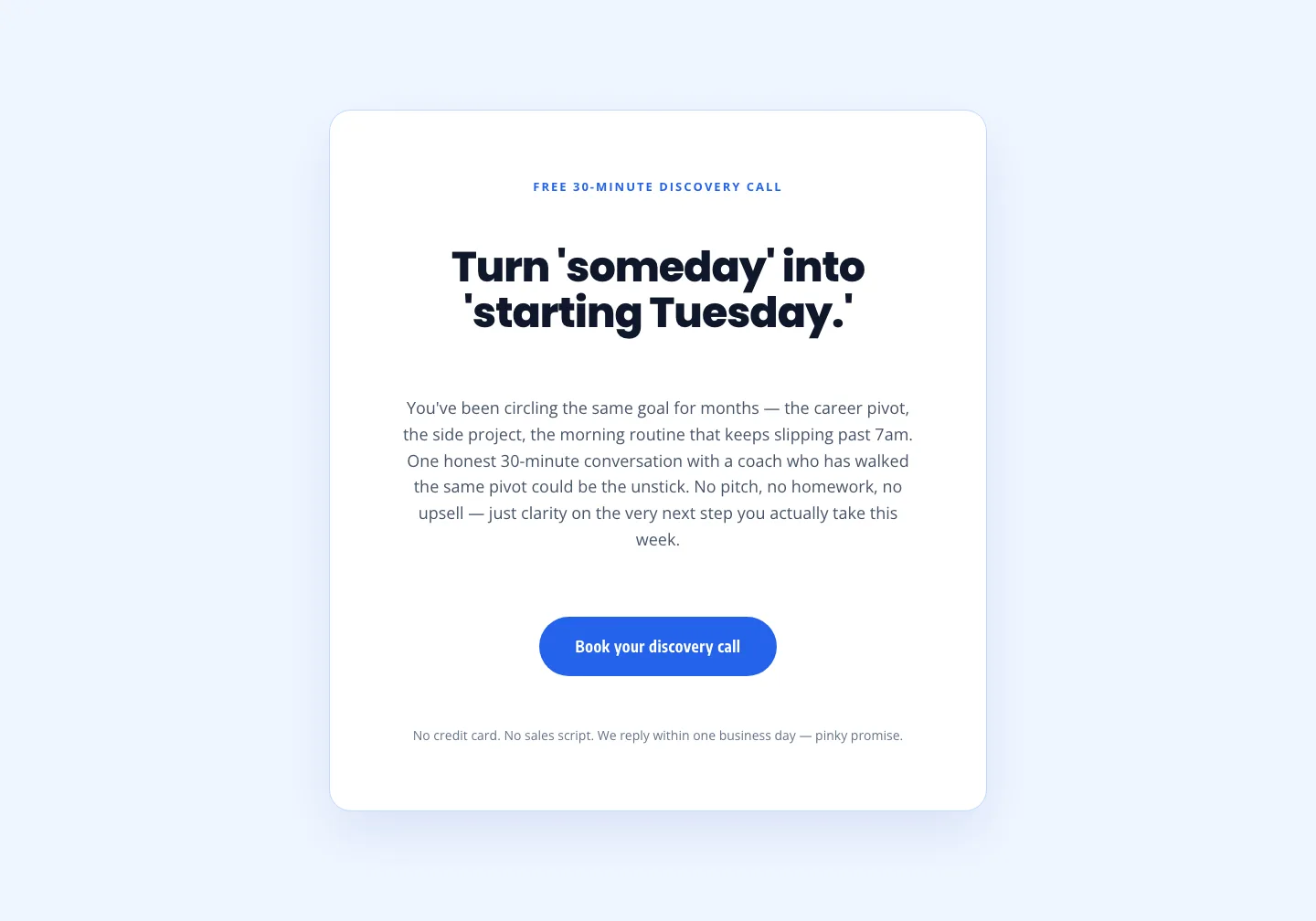 Coaching Discovery Call CTA — Playful Divi 5 Layout — Coaching CTA layout built with Divi 5