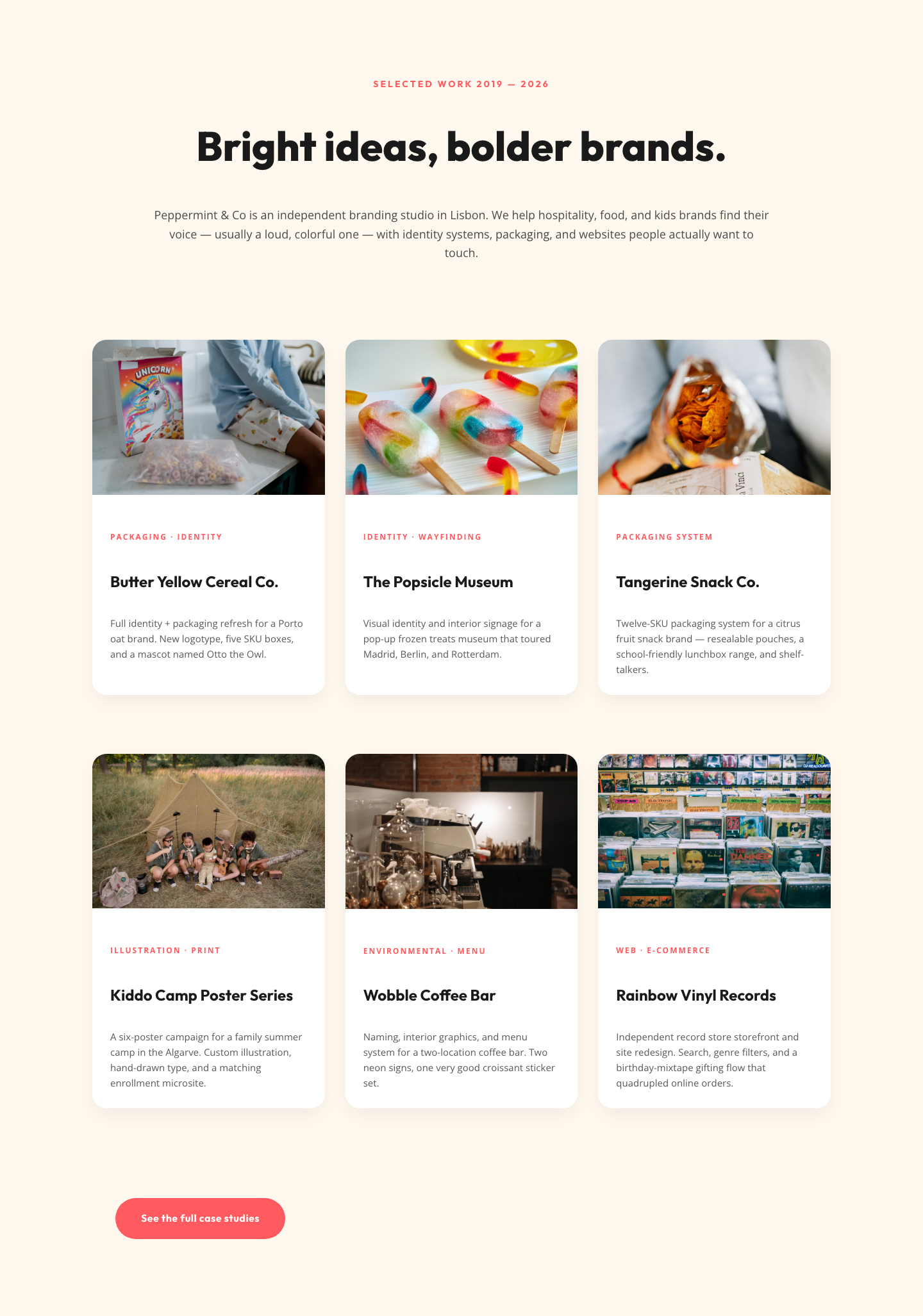 Playful Agency Portfolio Gallery — Divi 5 Case Study Grid — desktop preview