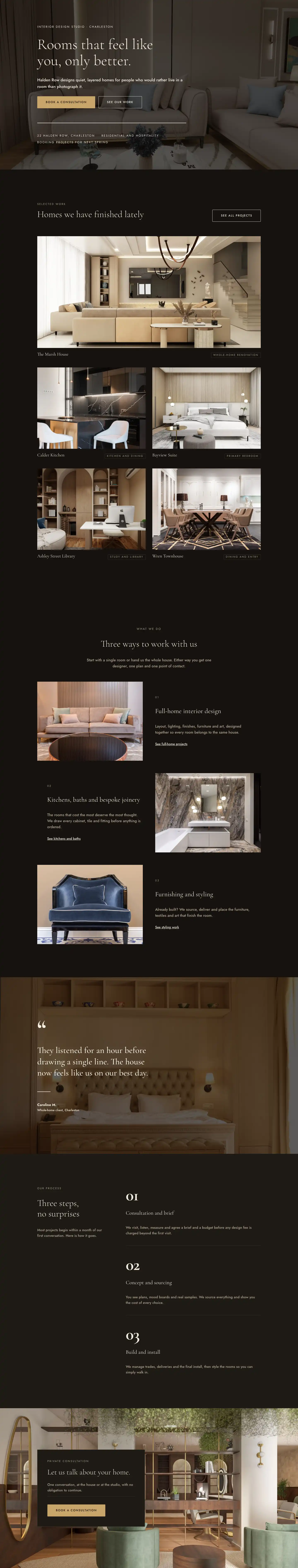 Halden Row: Luxury Interior Design Studio Theme (6 Pages)