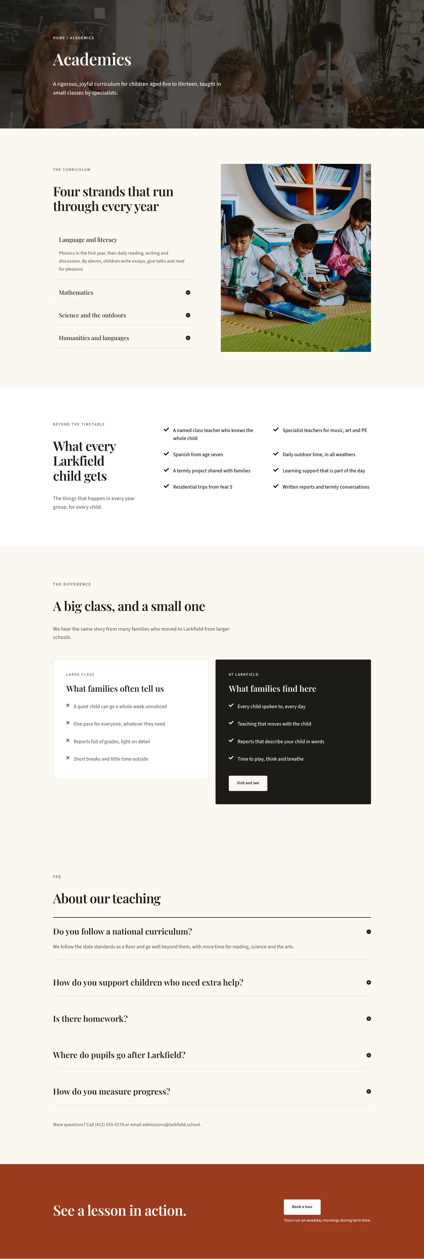 Larkfield Day School — Editorial Education Academics Page for Divi 5, Education Full Landing layout built with Divi 5
