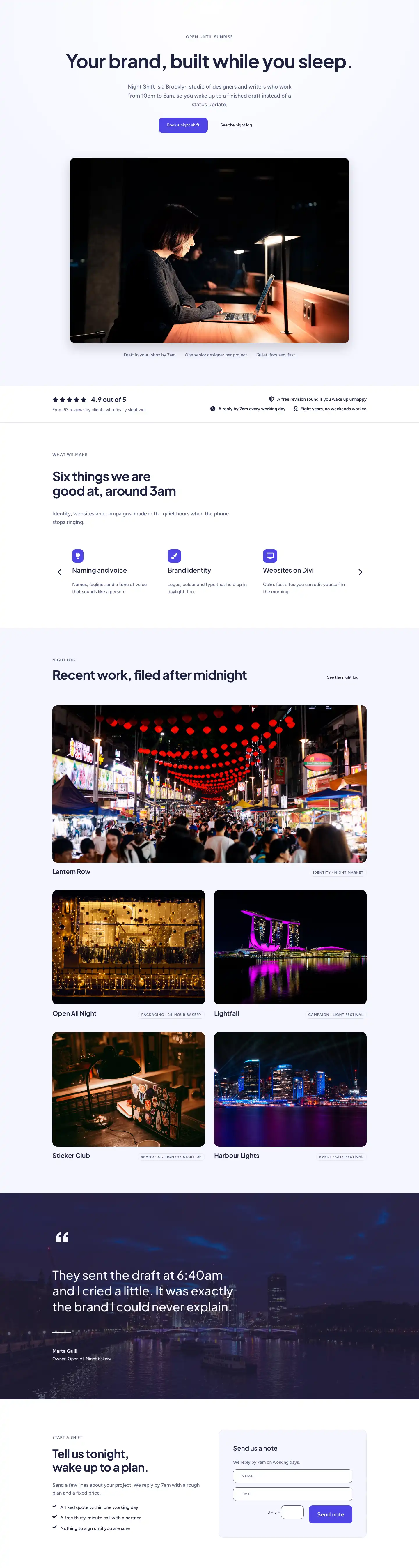 Night Shift Studio: Creative Agency Theme (6 Pages)
