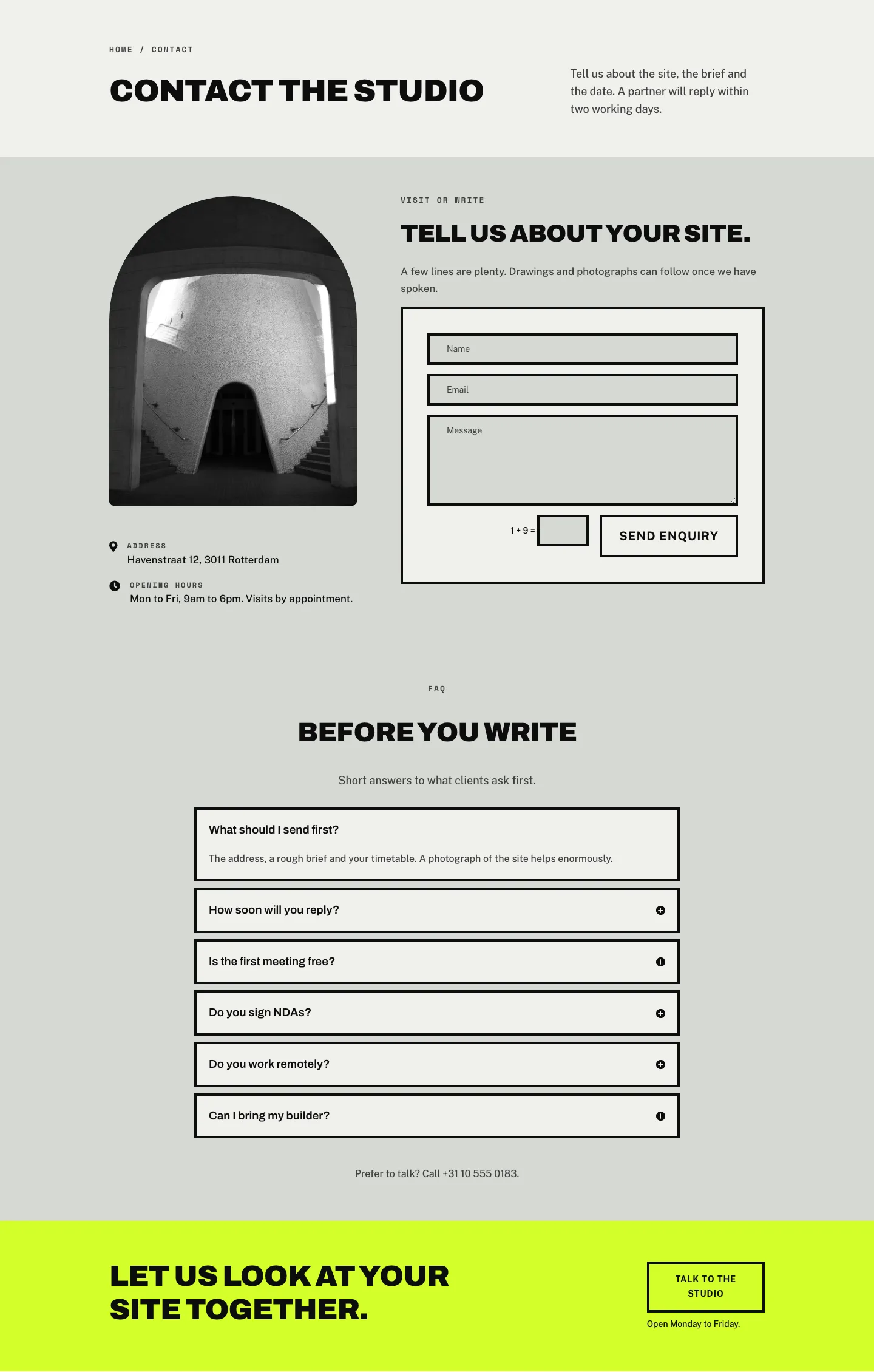 Northwind Architects — Bold Architecture Contact Page for Divi 5, Architecture Full Landing layout built with Divi 5, desktop screenshot