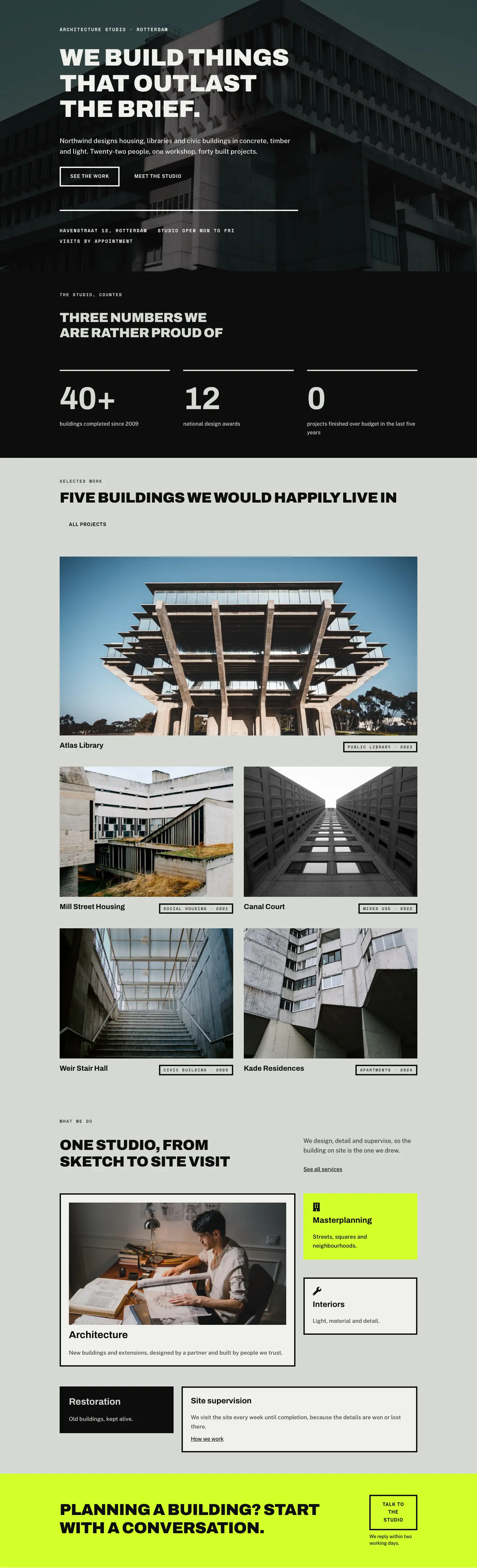 Northwind: Architecture Studio Theme (6 Pages)