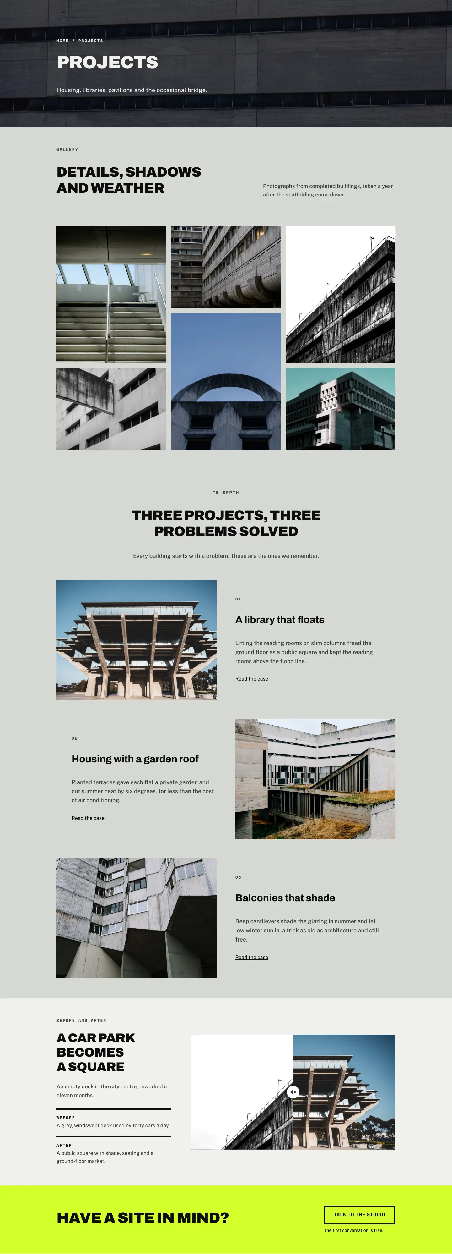 Northwind Architects — Bold Architecture Projects Page for Divi 5, Architecture Full Landing layout built with Divi 5, desktop screenshot