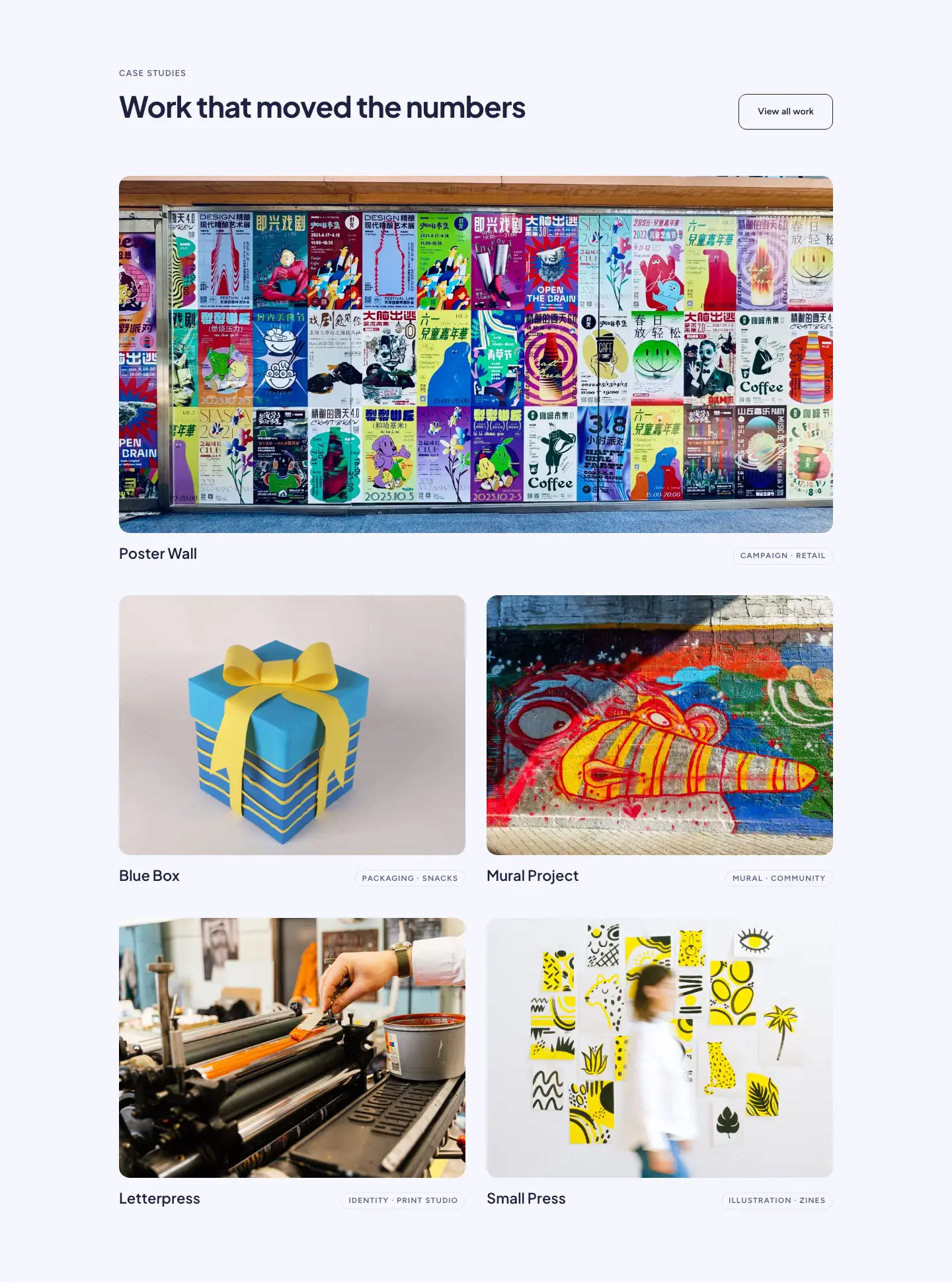 Soft Case Study Cards Layout for Divi 5: Project Grid, Portfolio Cards layout built with Divi 5