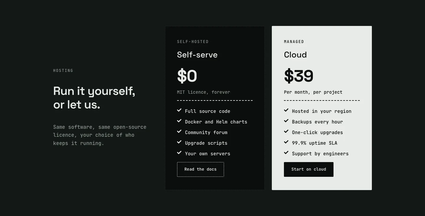 Tech Mono Hosting Pricing Section for Divi 5: Two-Plan Highlight, SaaS Pricing layout built with Divi 5, desktop screenshot
